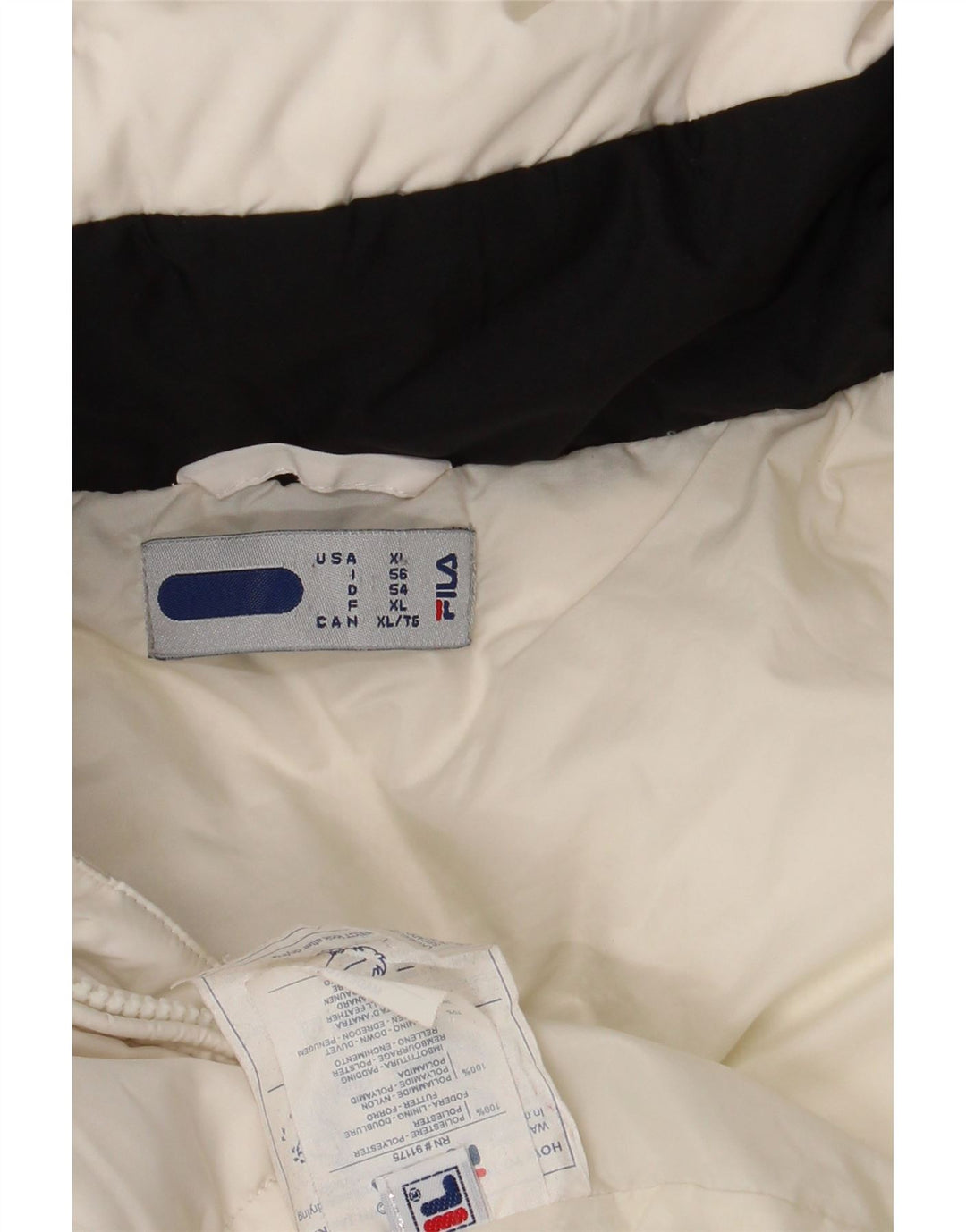 FILA Mens Hooded Padded Jacket UK 42 XL White Polyester