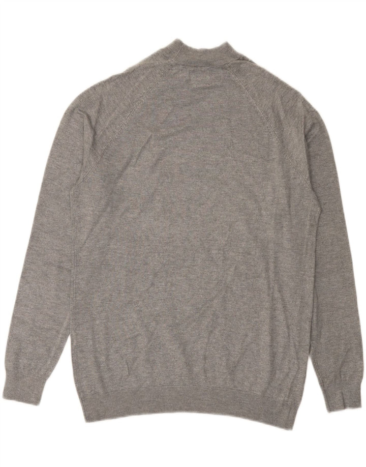 Zara Mens Turtle Neck Jumper Sweater Small Grey Viscose