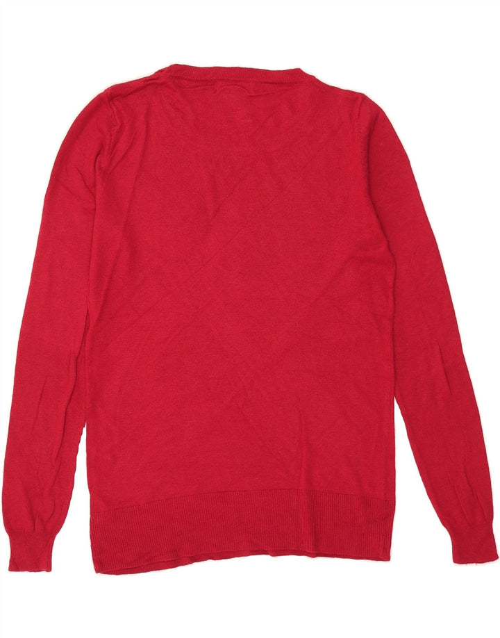 MOSSIMO Womens Boat Neck Jumper Sweater UK 14 Medium Pink Nylon Vintage Mossimo and Second-Hand Mossimo from Messina Hembry 