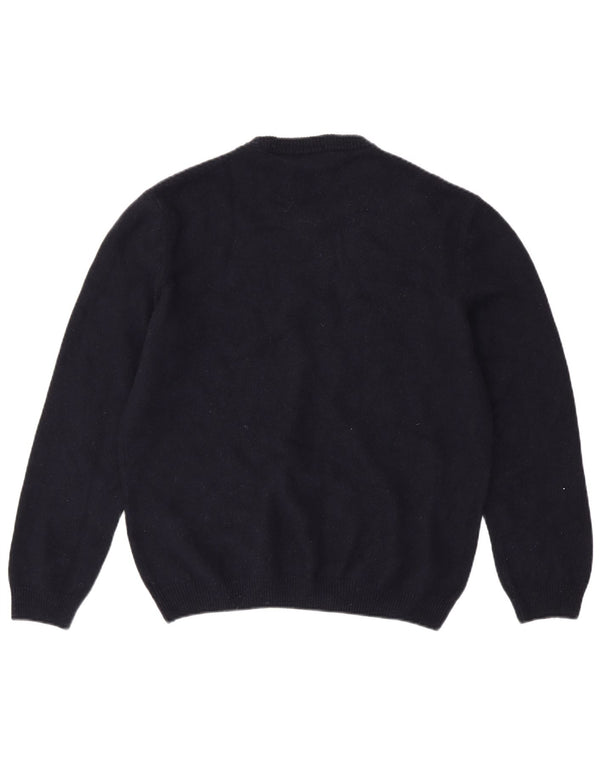 TIMBERLAND Mens Crew Neck Jumper Sweater Large Navy Blue Wool