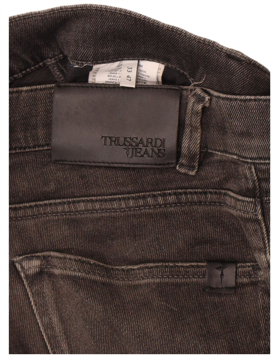 Trussardi Mens Distressed Slim Jeans W33 L34 Black Cotton