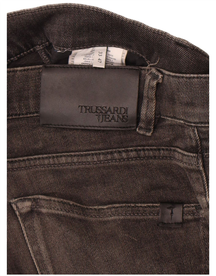 Trussardi Mens Distressed Slim Jeans W33 L34 Black Cotton