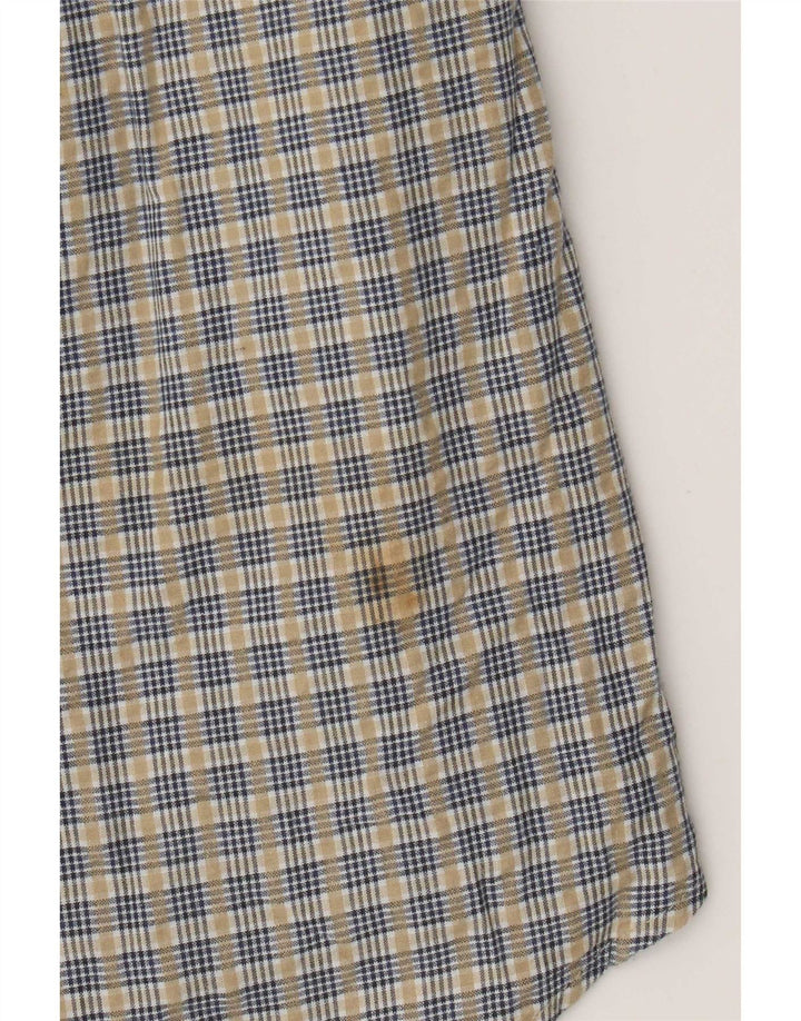 Timberland Mens Shirt Large Beige Check Cotton