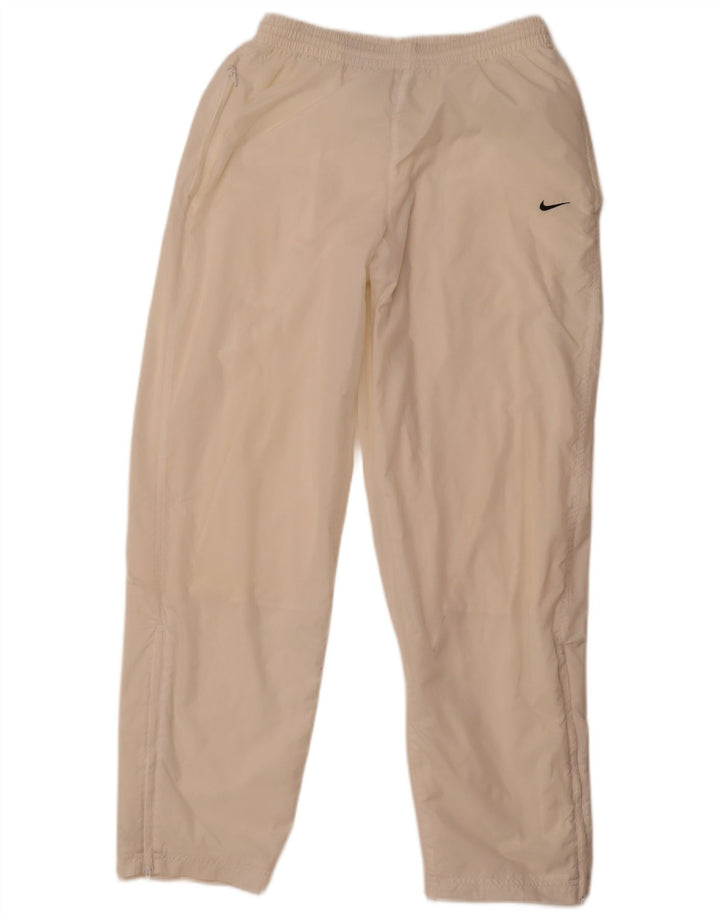 NIKE Mens Tracksuit Trousers Medium  Off White Cotton