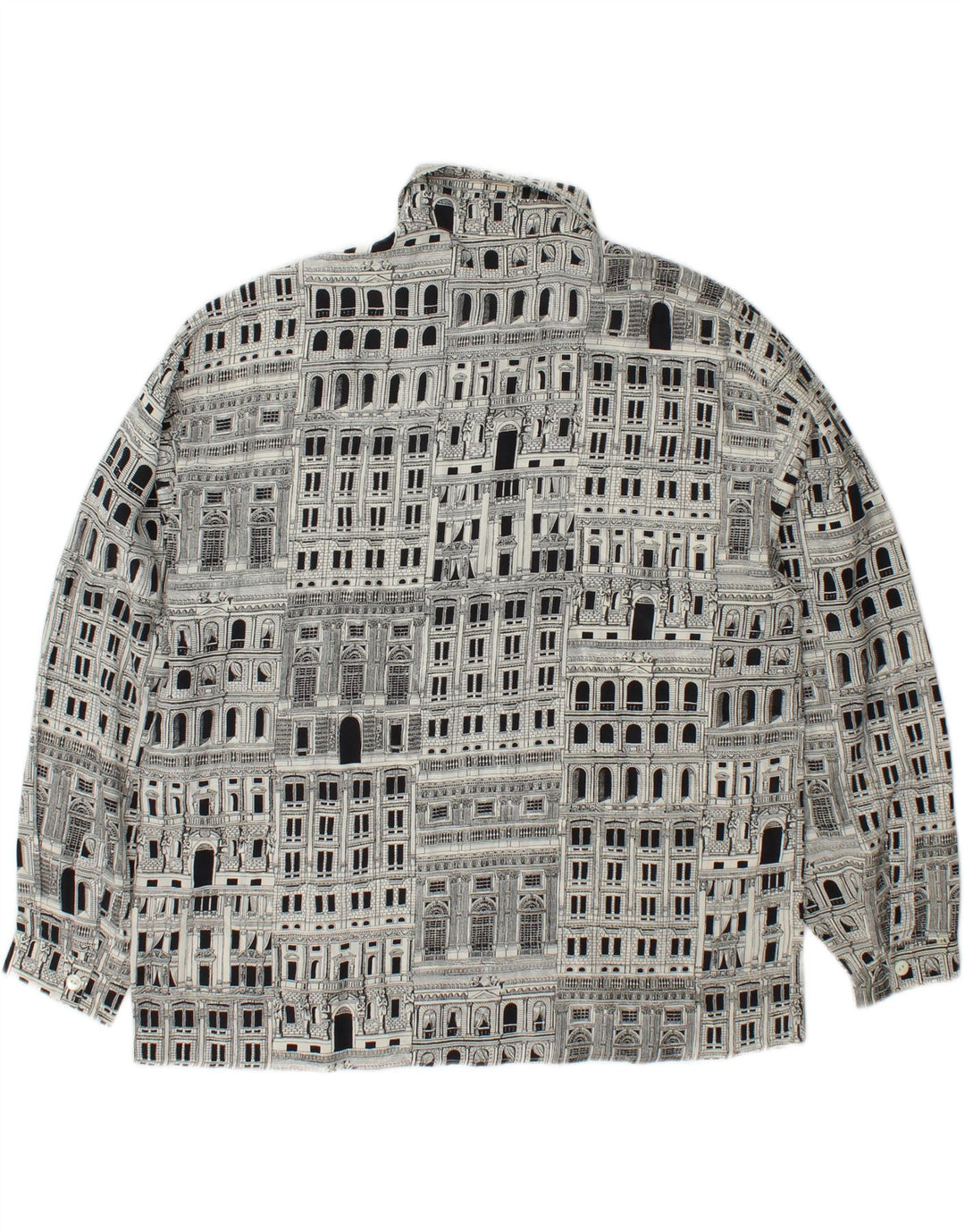 I BLUES Womens Graphic Shirt Blouse IT 46 Large Black Silk