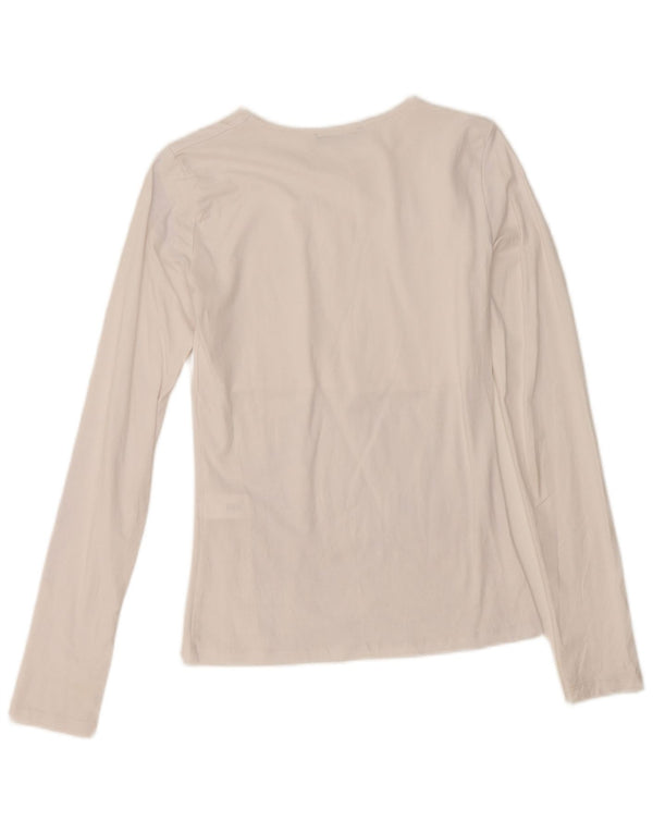 Zara Womens Top Long Sleeve UK 8 Small White Cotton