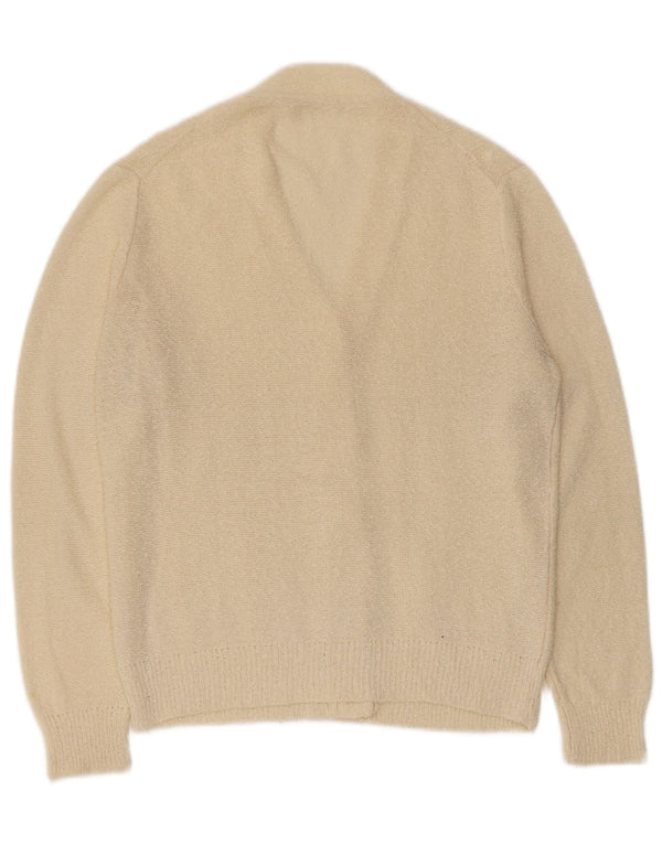 Vintage Womens Cardigan Sweater UK 14 Medium Beige