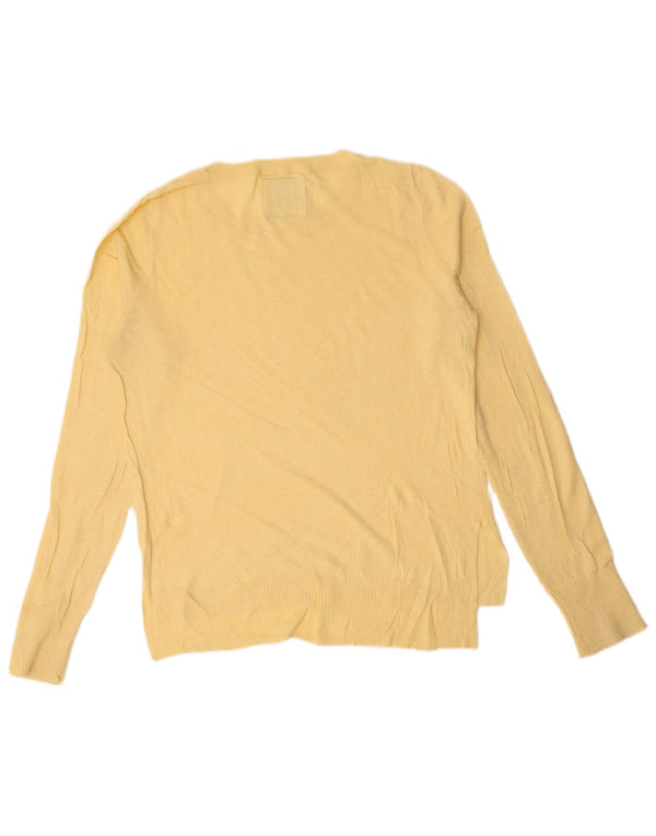 Abercrombie & Fitch Womens Boat Neck Jumper Sweater UK 14 Medium Yellow