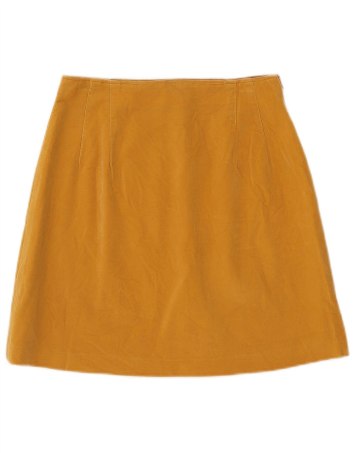 Vintage Womens Velour Mini Skirt W26 Small  Yellow
