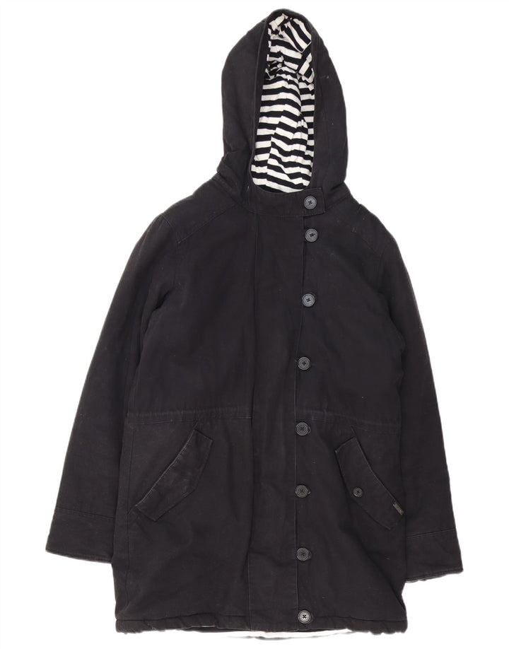 Billabong Womens Hooded Parka Jacket UK 14 Medium Black Cotton