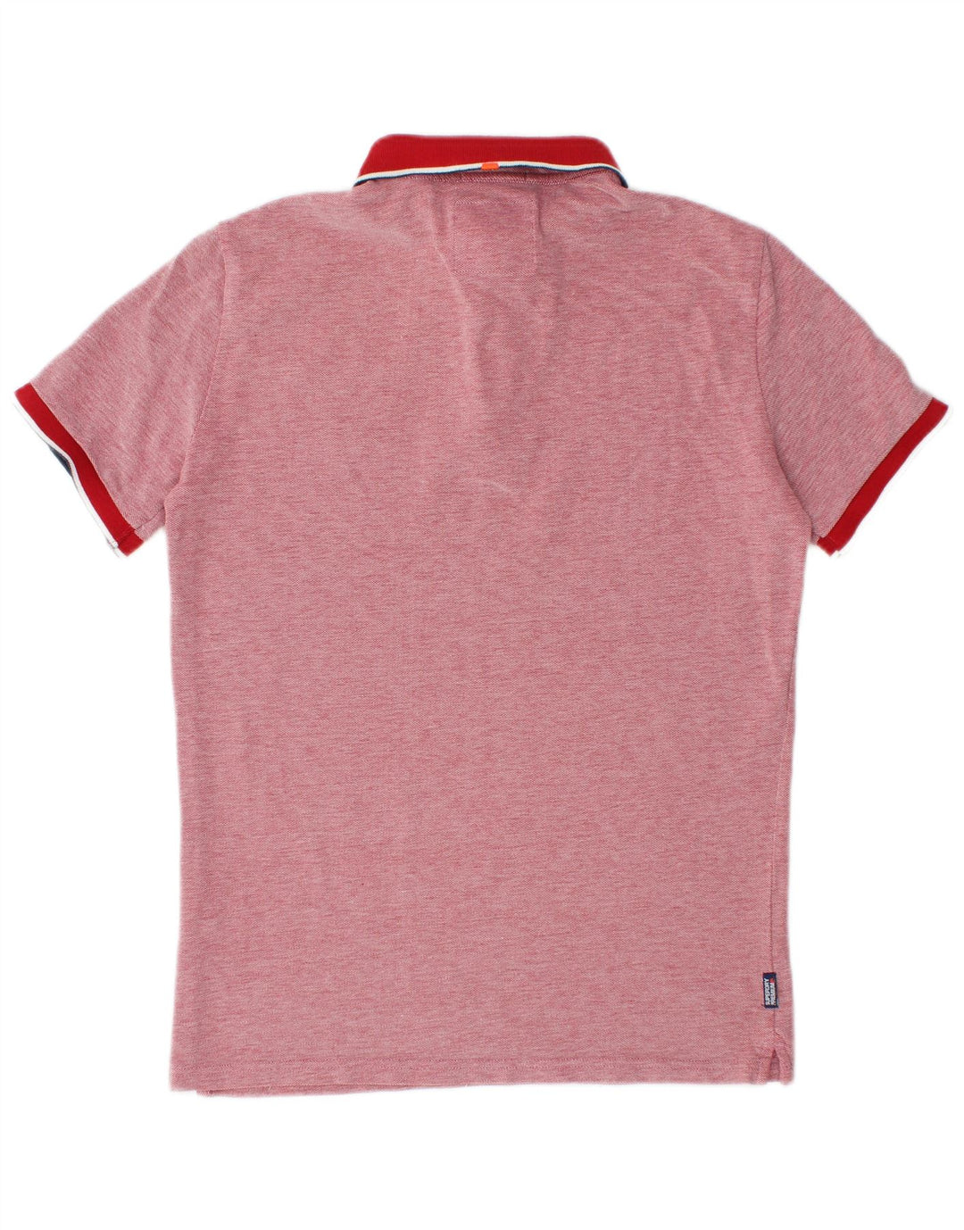 SUPERDRY Mens City Fit Polo Shirt Medium Red Flecked Cotton