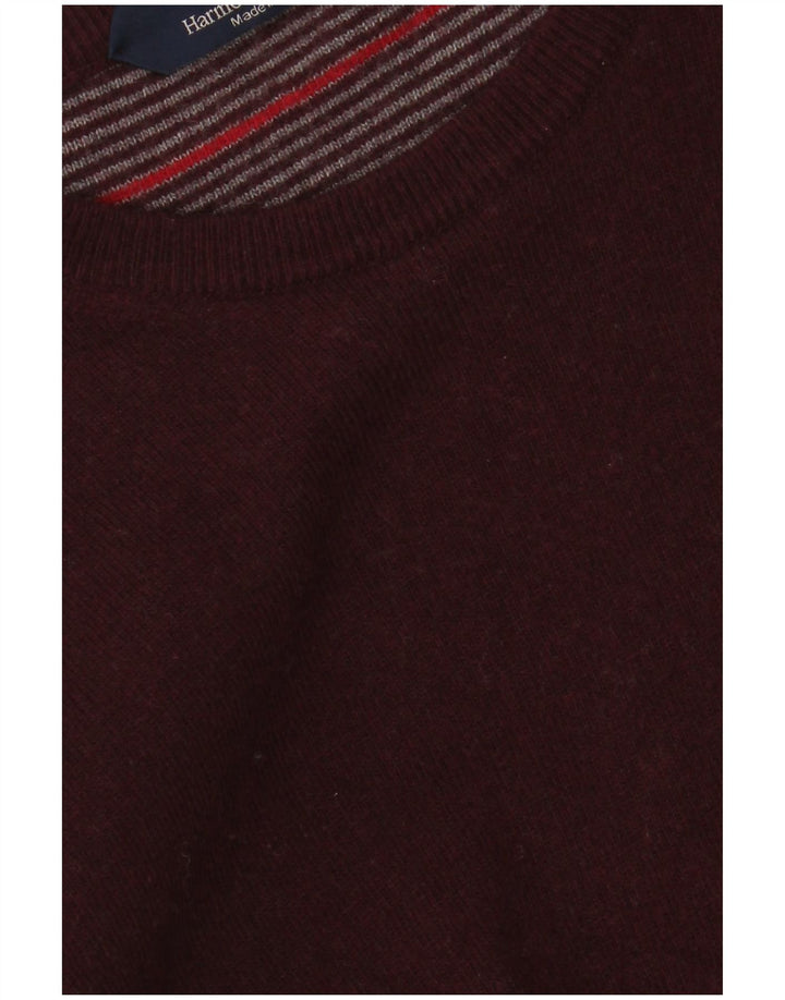 Harmont & Blaine Mens Boat Neck Jumper Sweater Small Maroon Wool