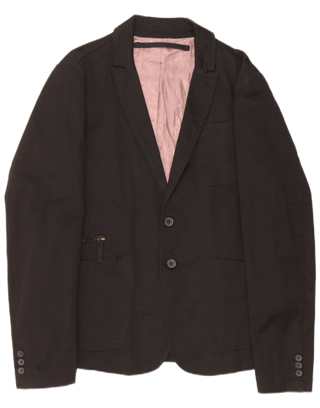 Diesel Mens 2 Button Blazer Jacket UK 40 Large Black Cotton