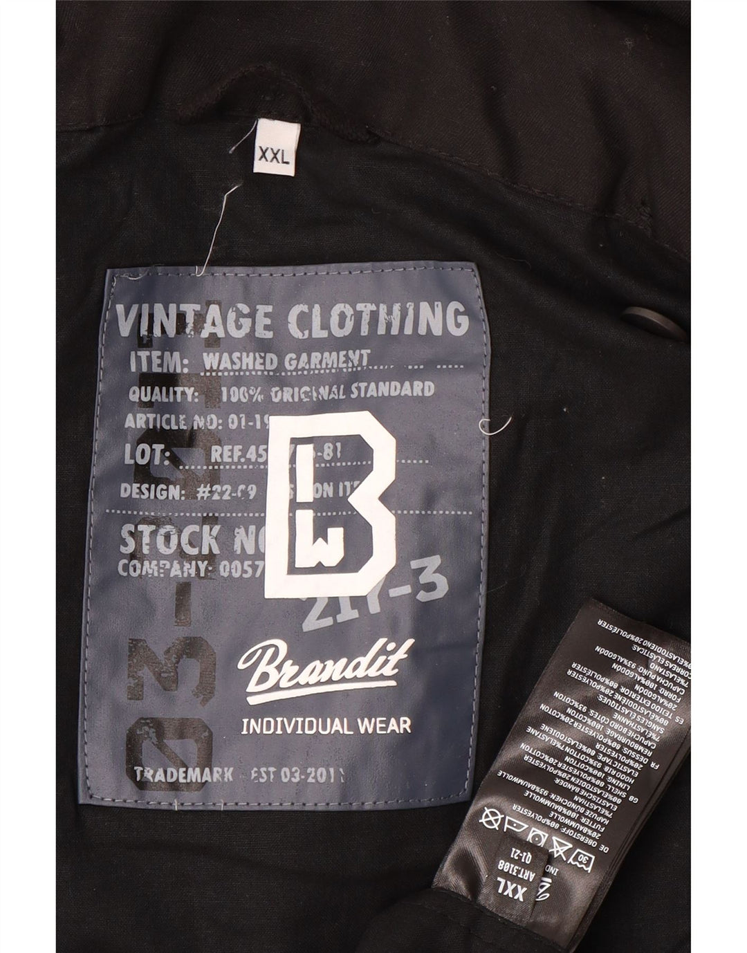 Brandit Mens Military Utility Jacket UK 44 2XL Black Cotton