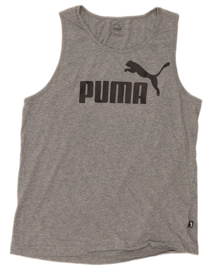 Puma Mens Graphic Vest Top Large Grey Cotton