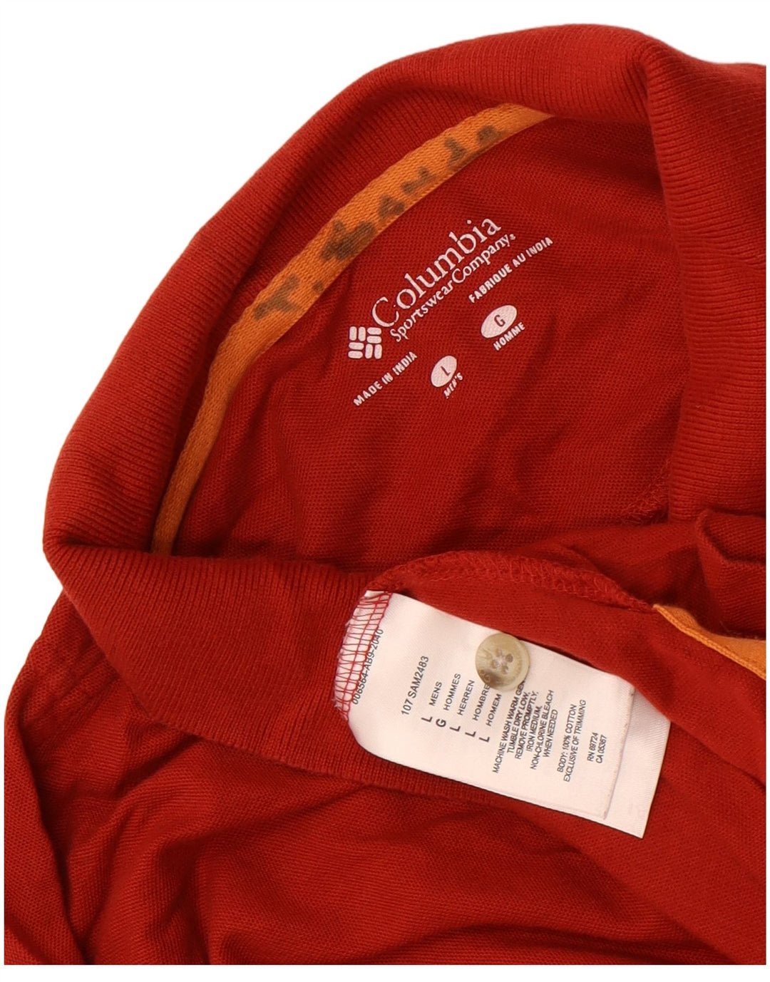 Columbia Mens Polo Shirt Large Red Cotton