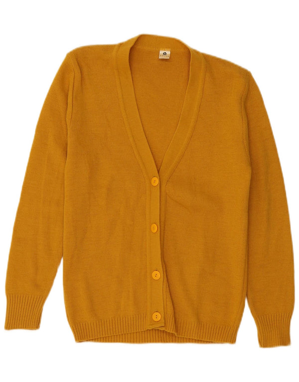 VINTAGE Womens Cardigan Sweater IT 40/42 Small Yellow Acrylic