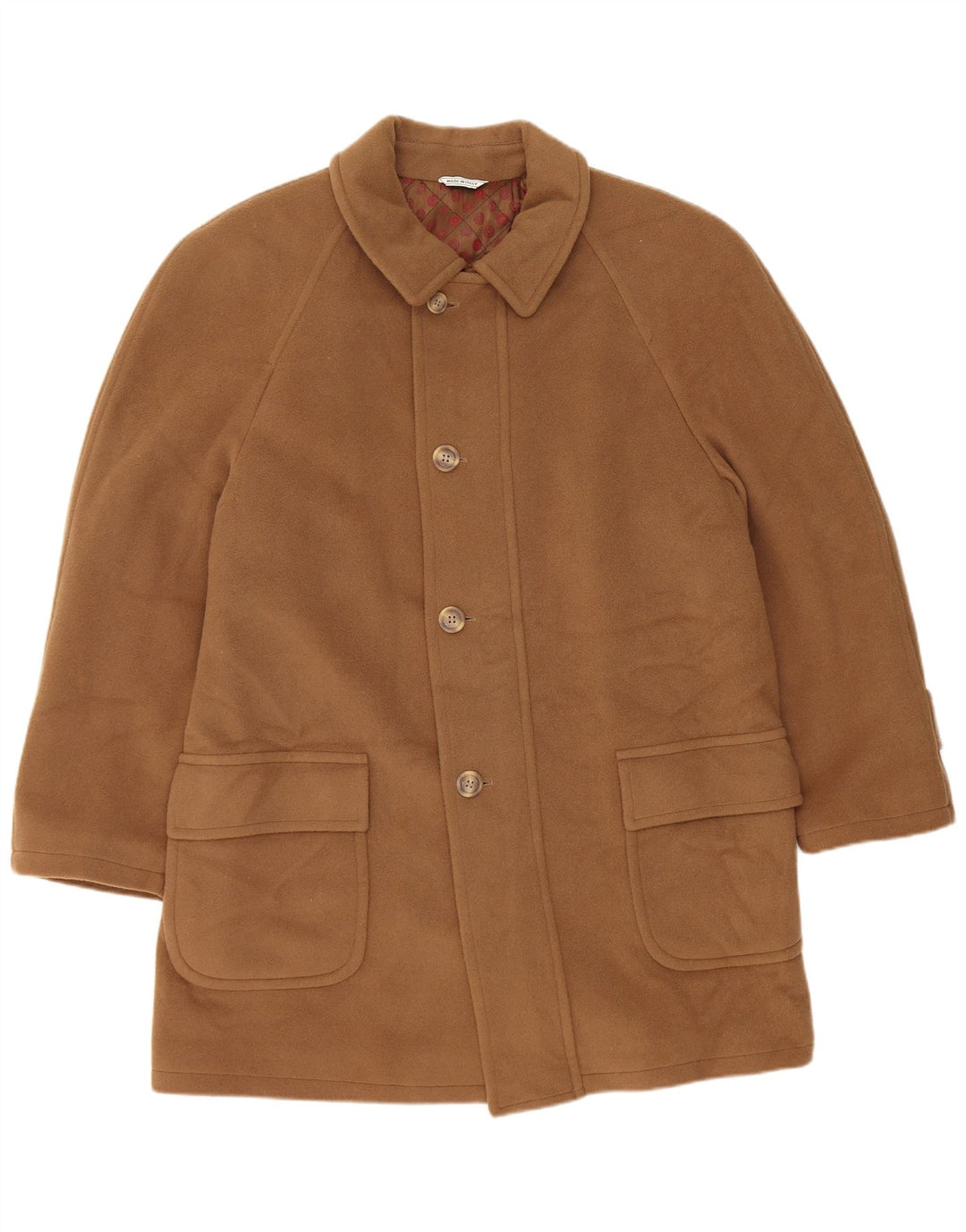 Tadon Mens Overcoat UK 38 Medium Brown Wool