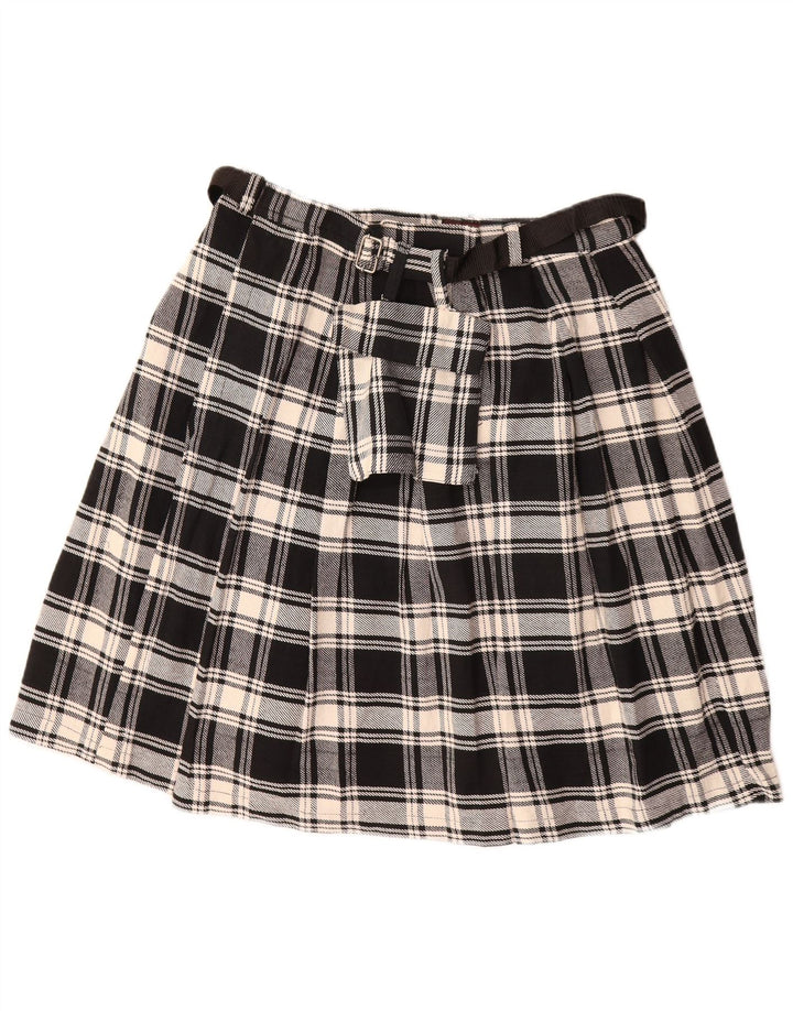 INTER-MODEN Womens A-Line Skirt EU 40/42 Large W32  Black Plaid