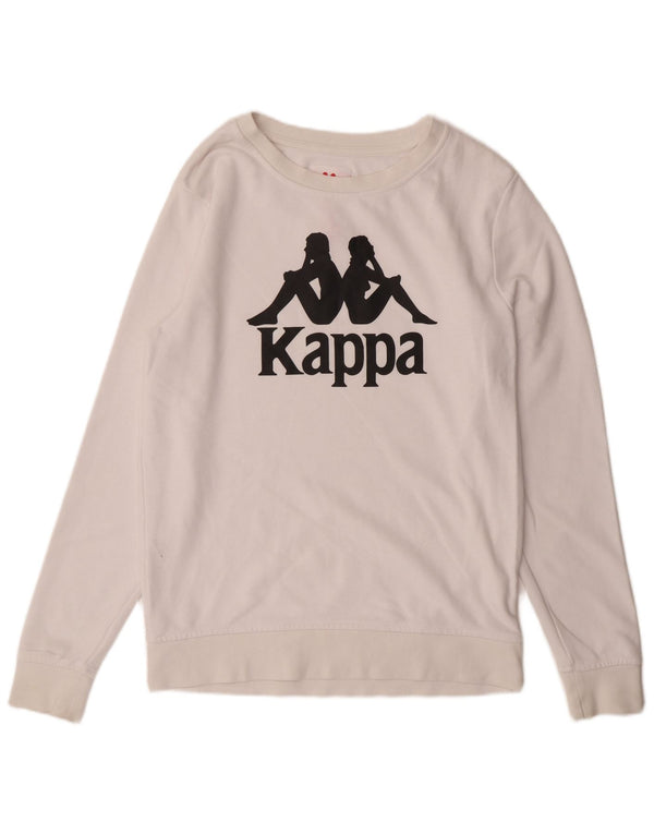 KAPPA Mens Graphic Sweatshirt Jumper Medium White Cotton