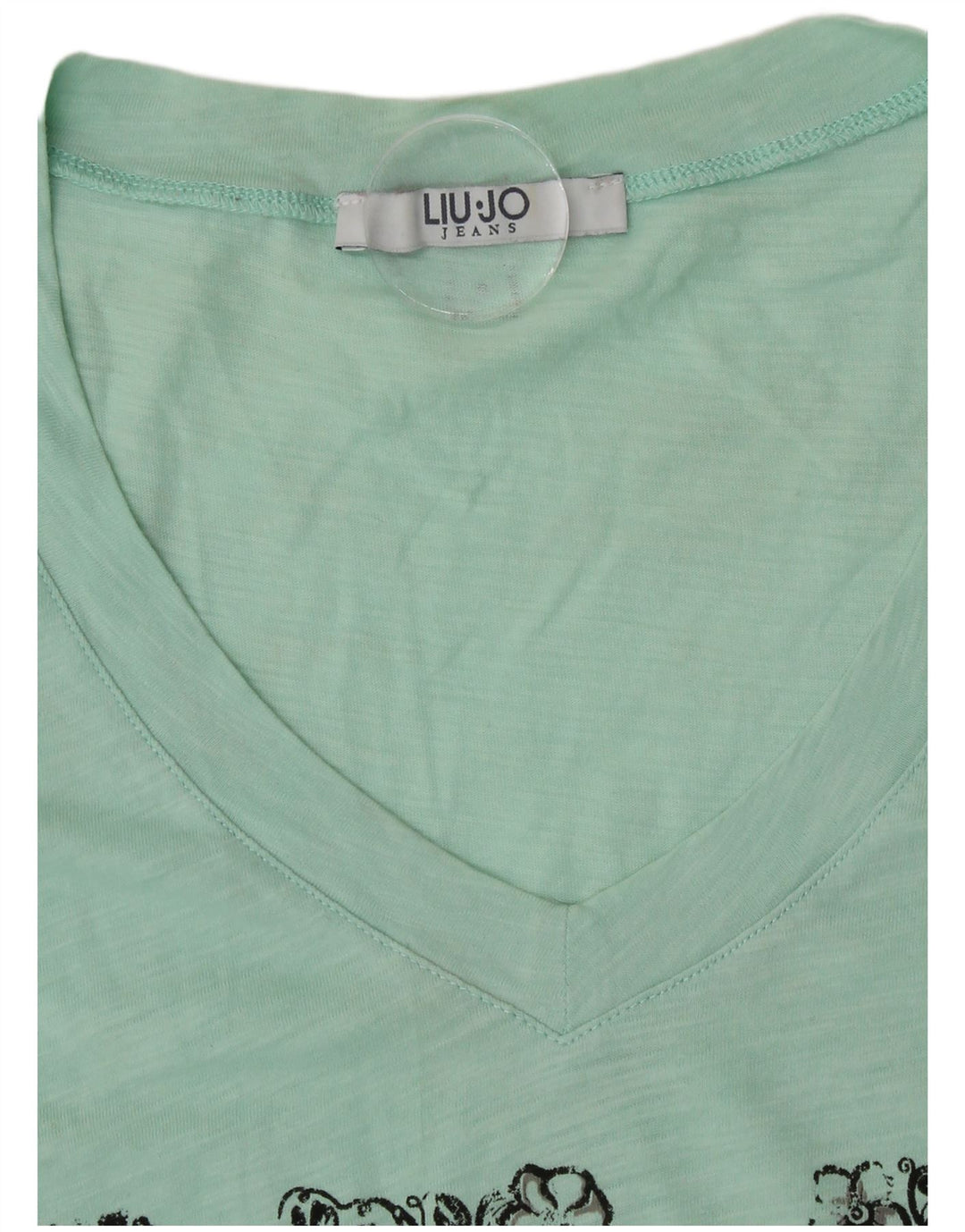 Liu Jo Womens Graphic T-Shirt Top UK 12 Medium Green Modern