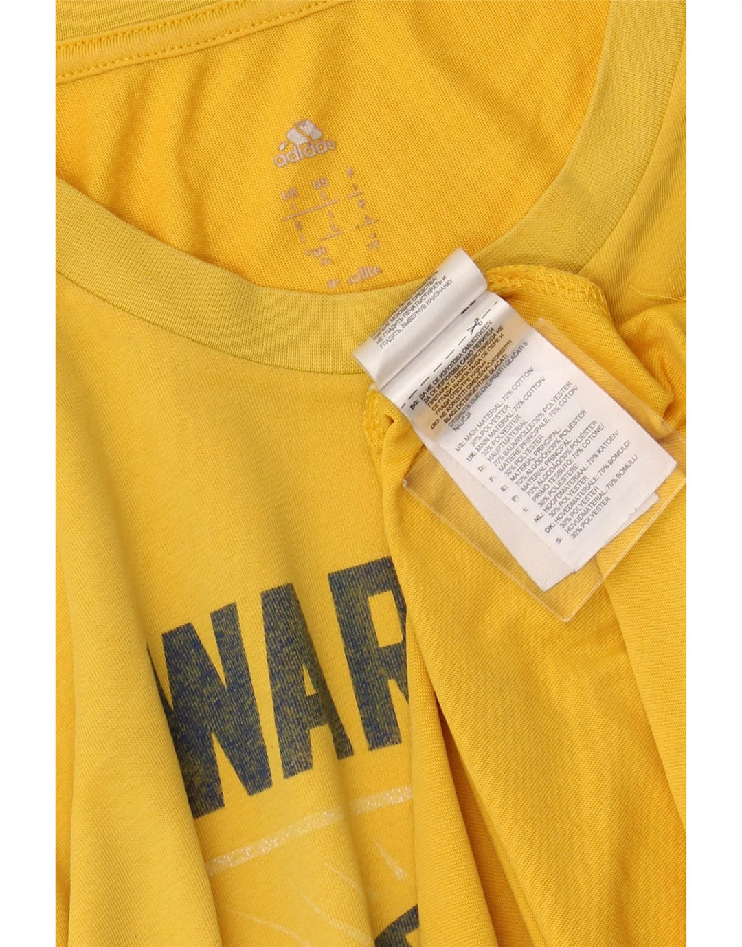 ADIDAS Mens Golden State Warriors Graphic T-Shirt Top Large Yellow Cotton