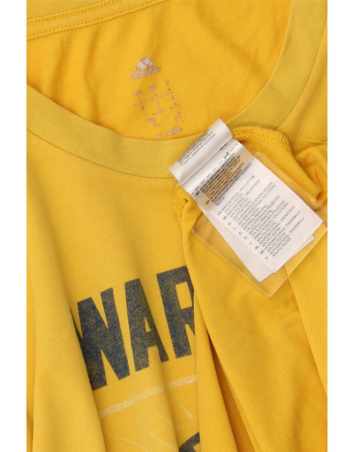 ADIDAS Mens Golden State Warriors Graphic T-Shirt Top Large Yellow Cotton