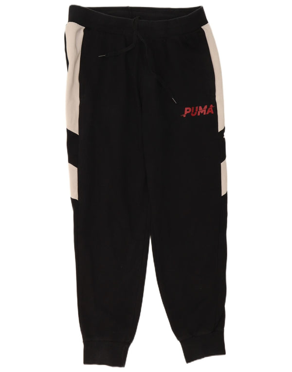 Puma Mens Tracksuit Trousers Joggers Large Black Colourblock Cotton
