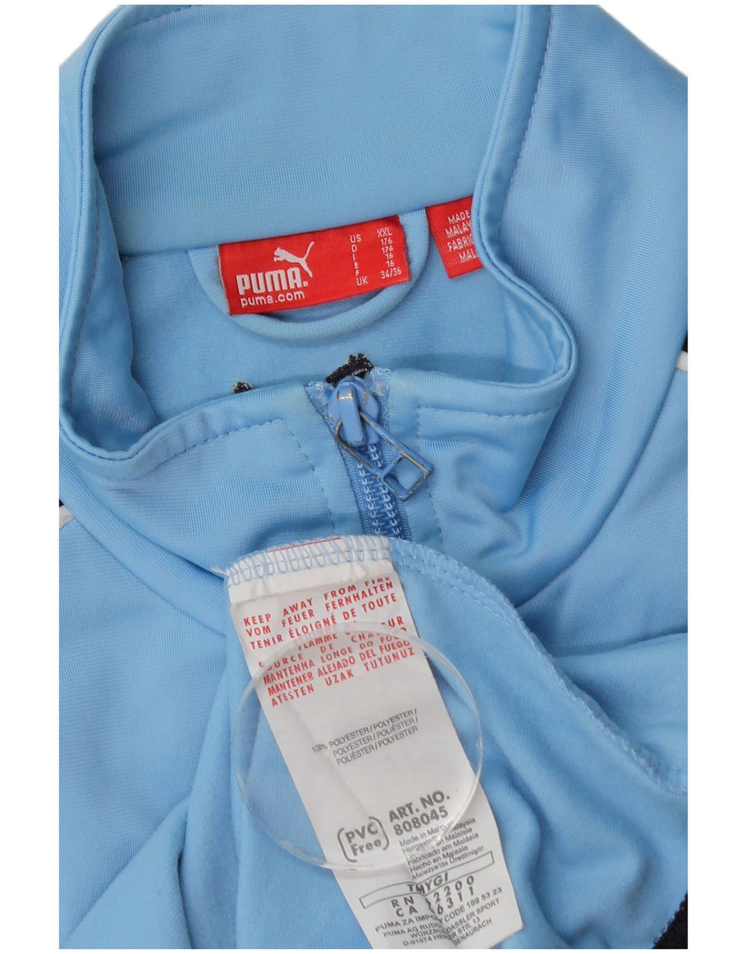 Puma Boys Tracksuit Top Jacket 15-16 Years Blue Colourblock Polyester