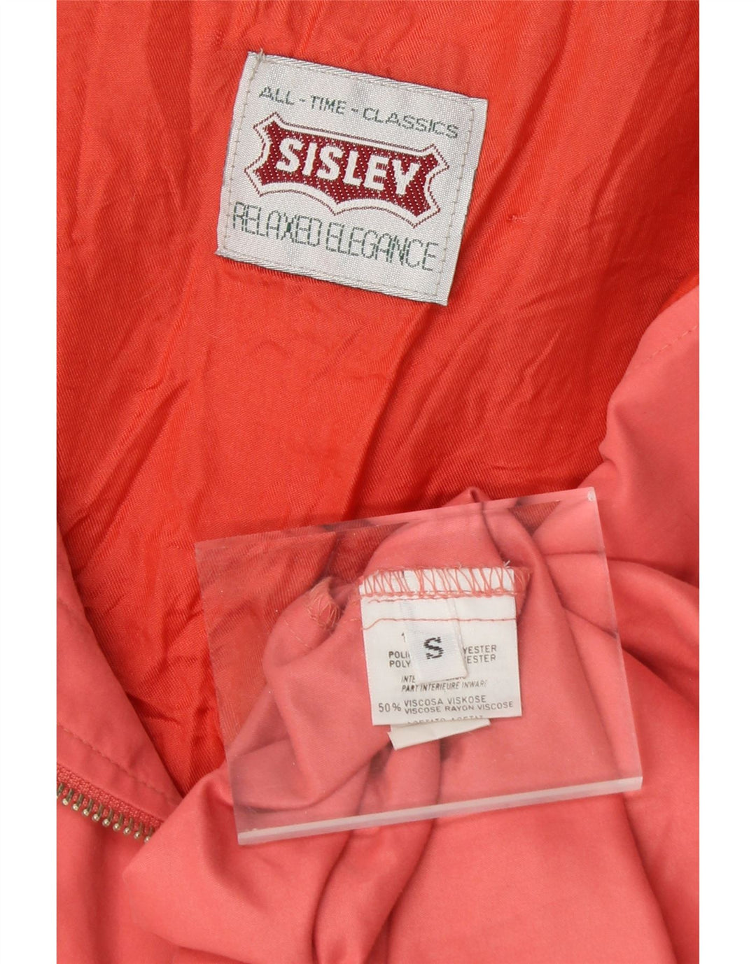 SISLEY Womens Oversized Hooded Overcoat UK 10 Small Pink Polyester Vintage Sisley and Second-Hand Sisley from Messina Hembry 