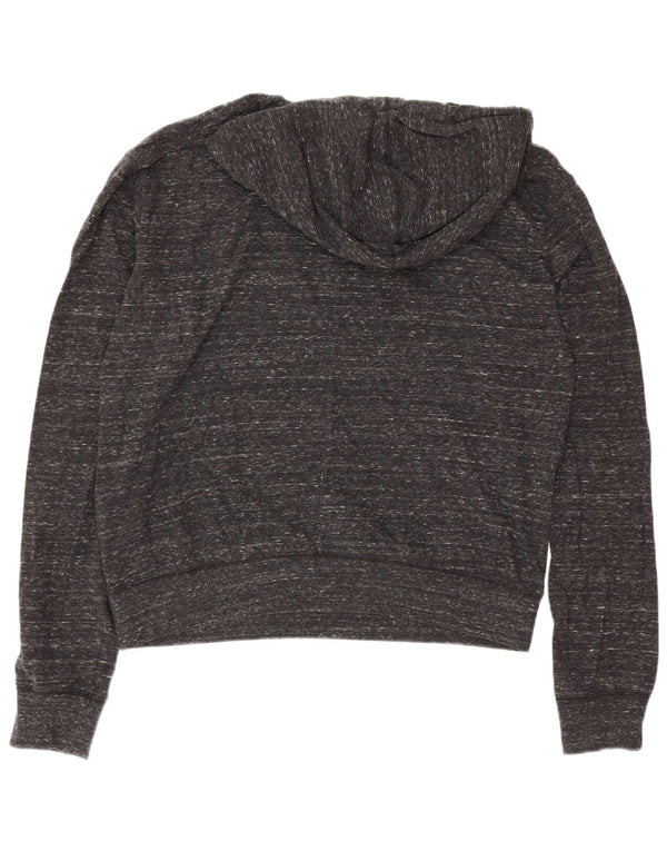 Nike Womens Graphic Relaxed Fit Hoodie Jumper UK 10 Small Grey Flecked