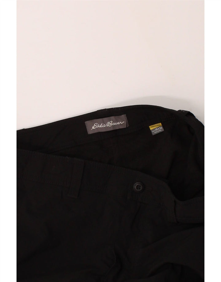 EDDIE BAUER Mens Straight Cargo Trousers W36 L32 Black Polyester Vintage Eddie Bauer and Second-Hand Eddie Bauer from Messina Hembry 