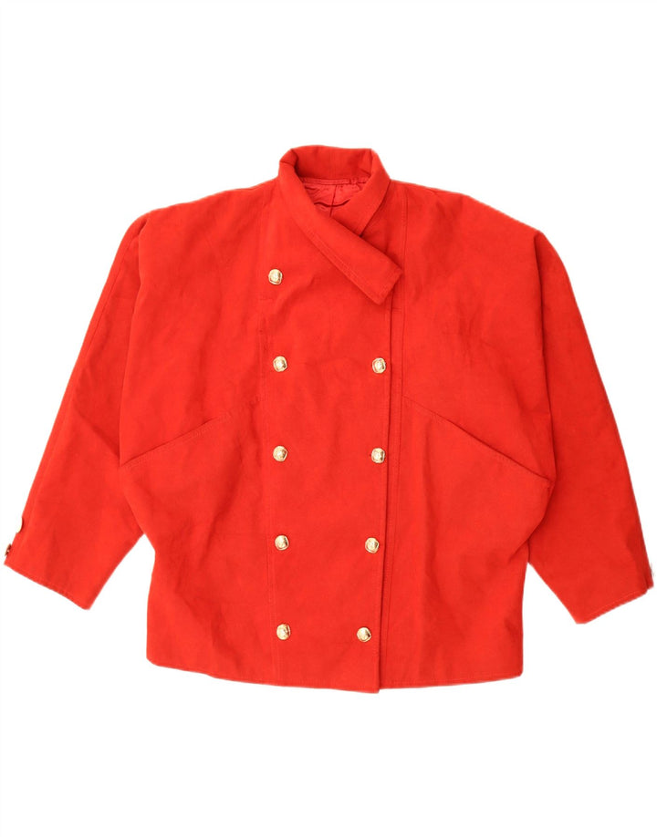 VINTAGE Womens Oversized Double Breasted Blazer Jacket UK 20 2XL Red