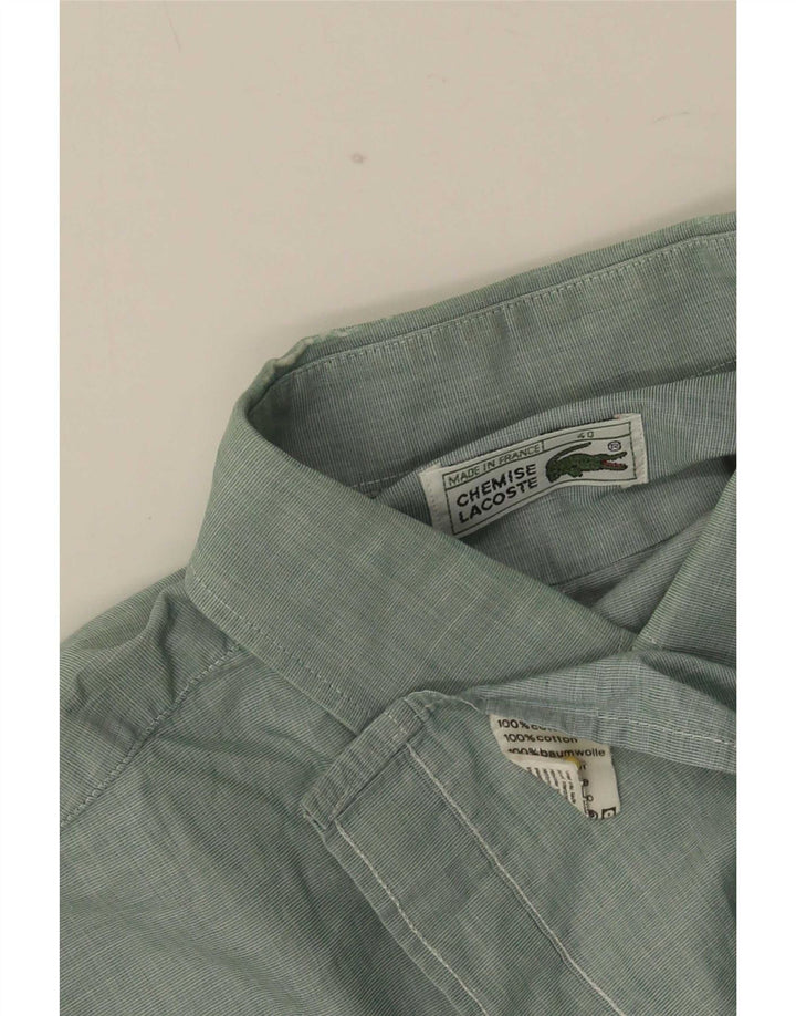 Lacoste Mens Shirt Size 40 Medium Green Cotton