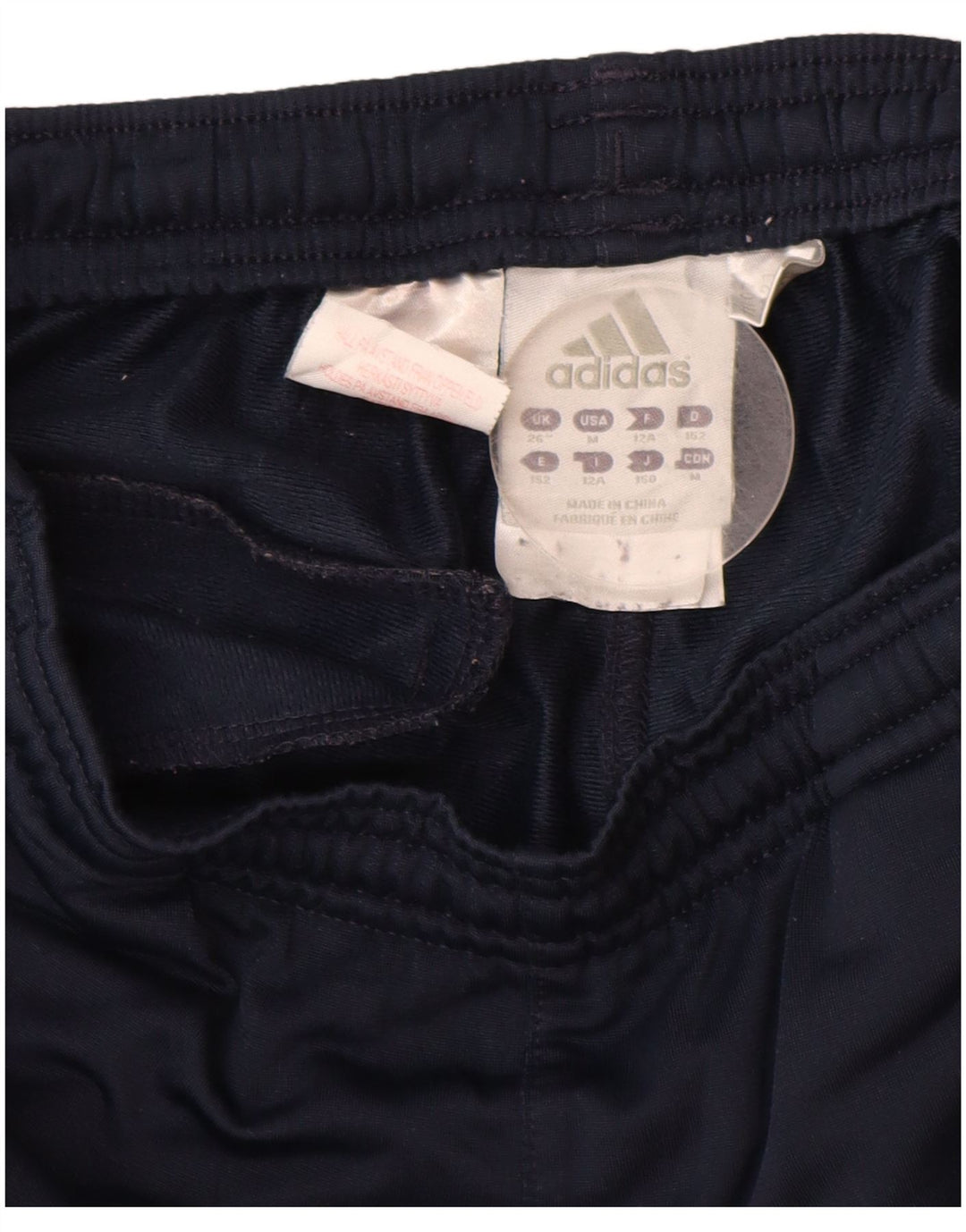 ADIDAS Boys Tracksuit Trousers 11-12 Years Navy Blue Polyester