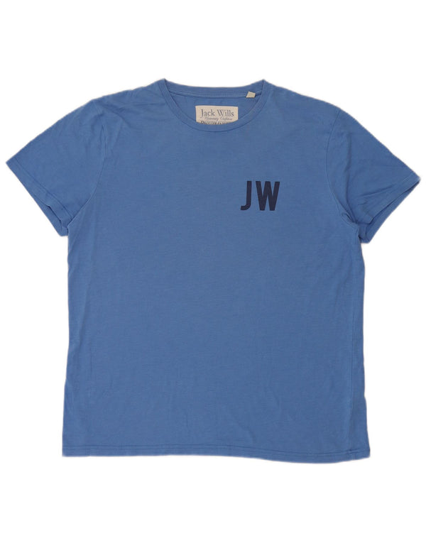 Jack Wills Mens Graphic T-Shirt Top XL Blue Cotton
