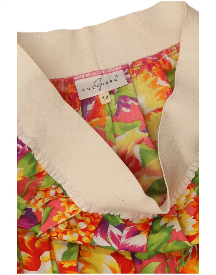Zucchero Womens Pleated Skirt UK 14 Medium W28 Multicoloured Floral
