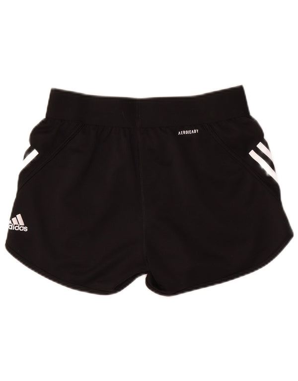 ADIDAS Girls Aeroready Sport Shorts 13-14 Years Black Polyester