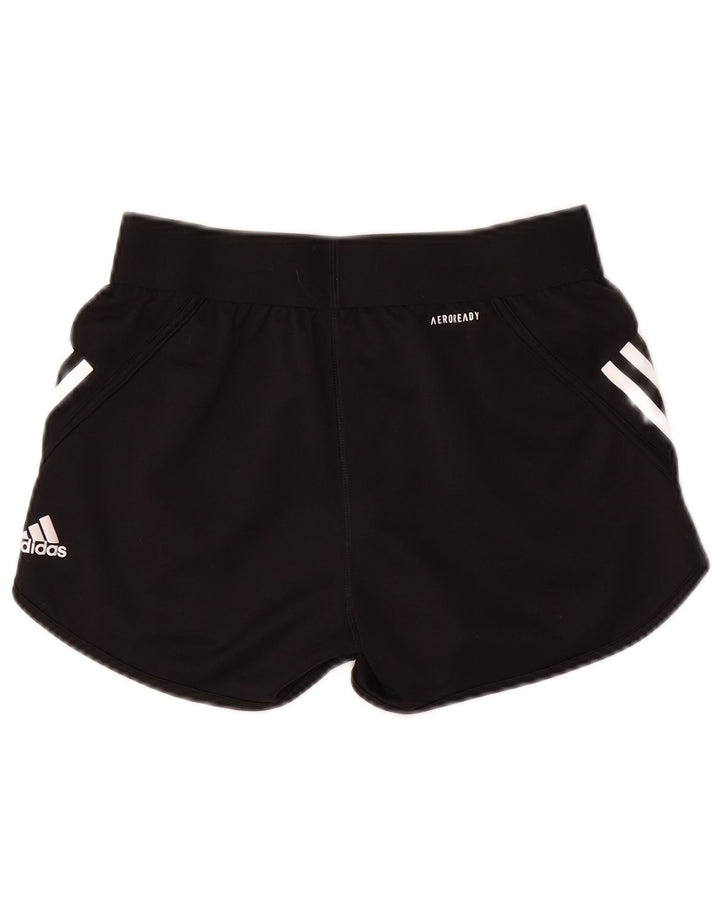 ADIDAS Girls Aeroready Sport Shorts 13-14 Years Black Polyester