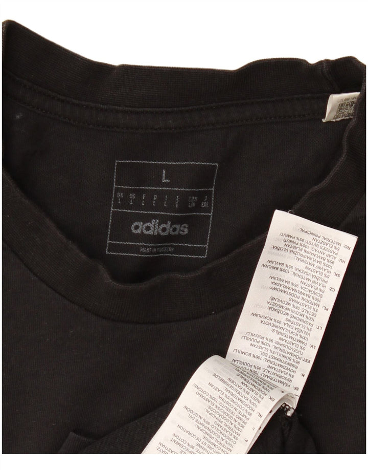 Adidas Mens Graphic T-Shirt Top Large Black Cotton