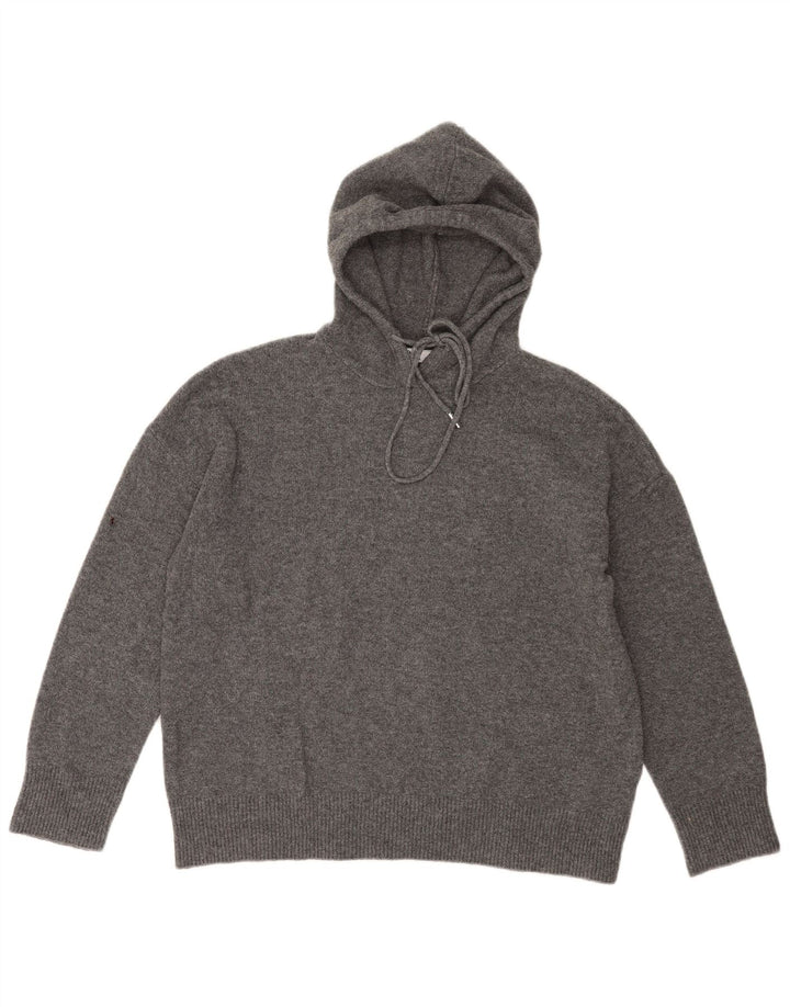 Zara Womens Hooded Oversized Jumper Sweater UK 10 Small Grey Polyester