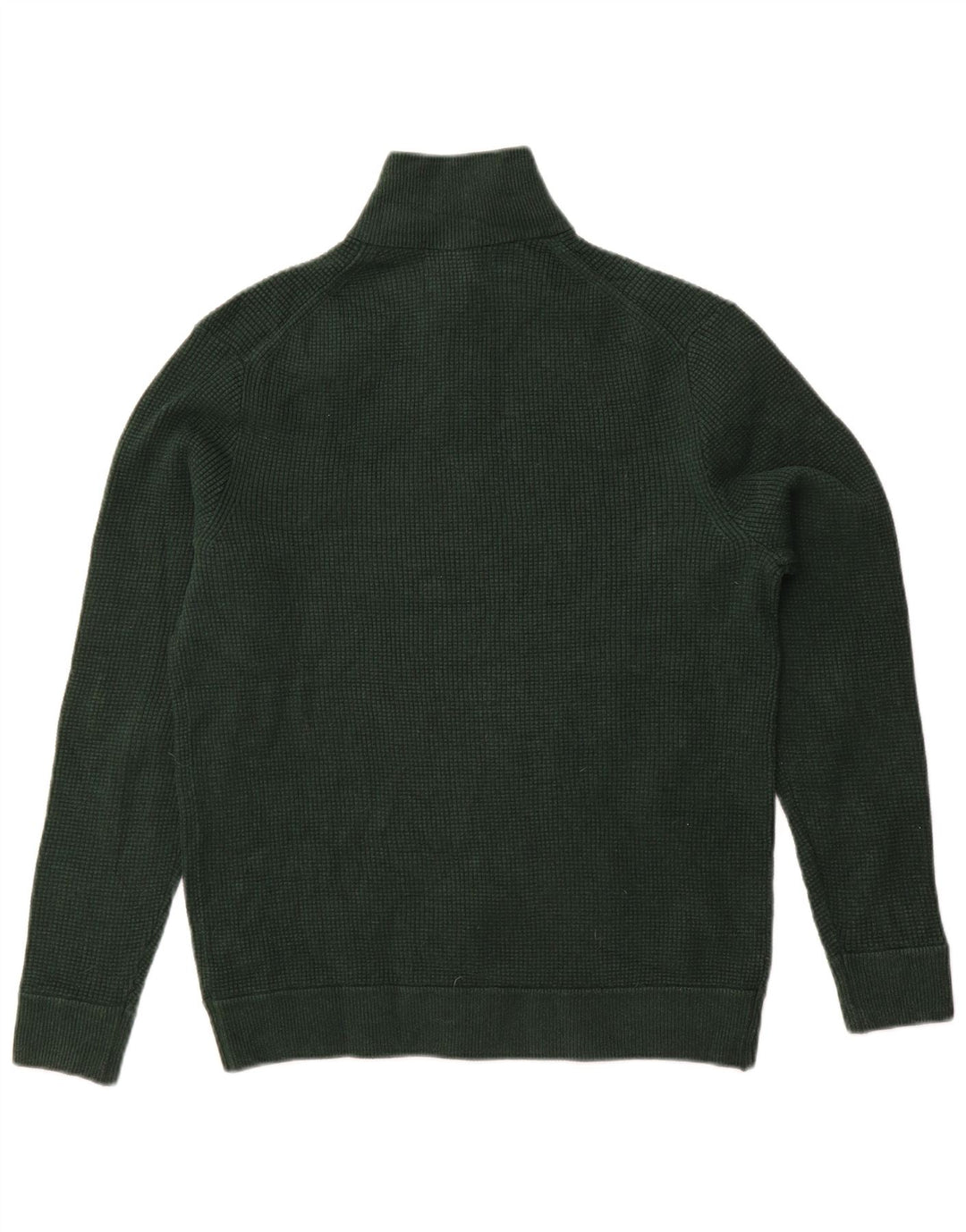 Marks & Spencer Mens Zip Neck Jumper Sweater Medium Green Polyester