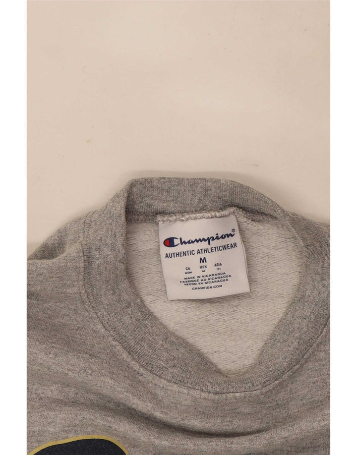 Champion Mens Graphic Sweatshirt Jumper Medium Grey Flecked