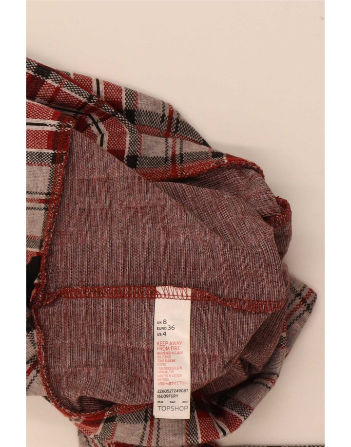Topshop Womens Graphic Leggings UK 8 Small Red Check Polyester