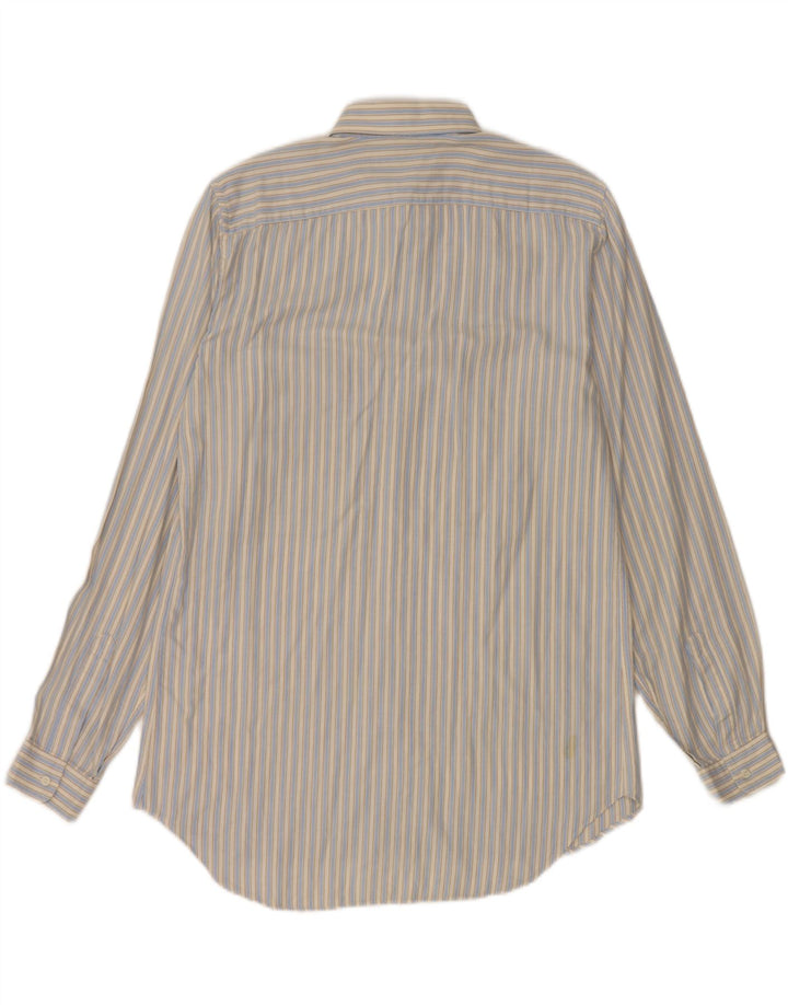 BORSALINO Mens Shirt Size 39 15 1/2 Medium Blue Striped