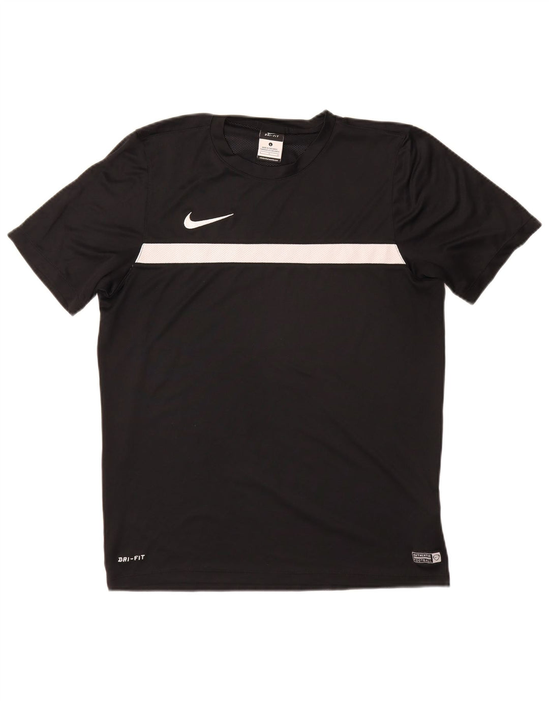 NIKE Mens Dri Fit T-Shirt Top Large Black Polyester