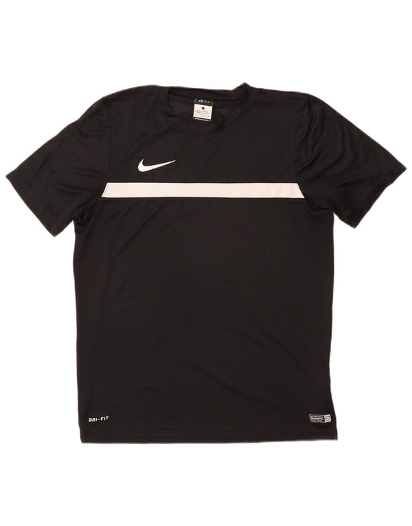 NIKE Mens Dri Fit T-Shirt Top Large Black Polyester