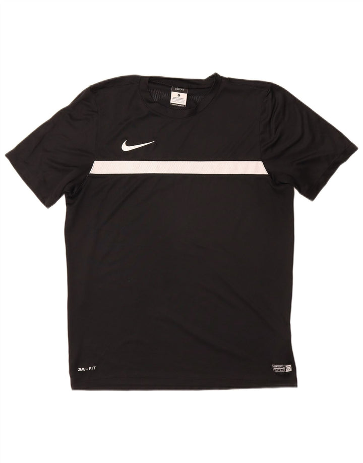 NIKE Mens Dri Fit T-Shirt Top Large Black Polyester