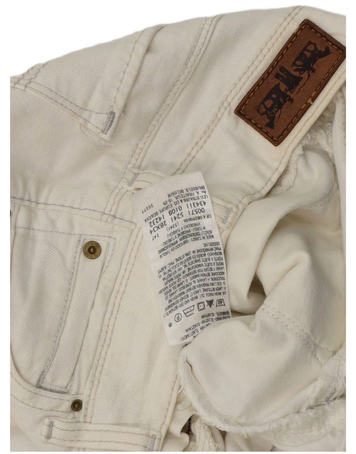 Levi's Womens 571 Slim Jeans W28 L30 White Cotton