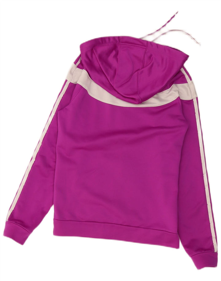 ADIDAS Womens Zip Hoodie Sweater UK 8/10 Small Purple Colourblock